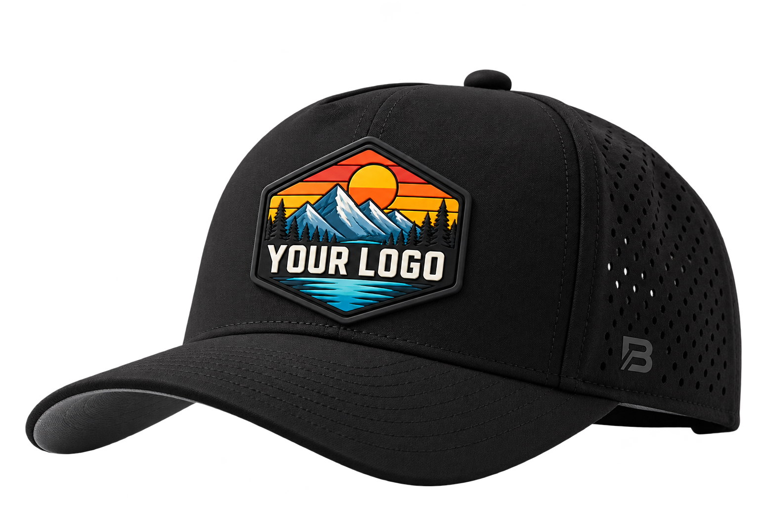Co-branded hat with a partner logo